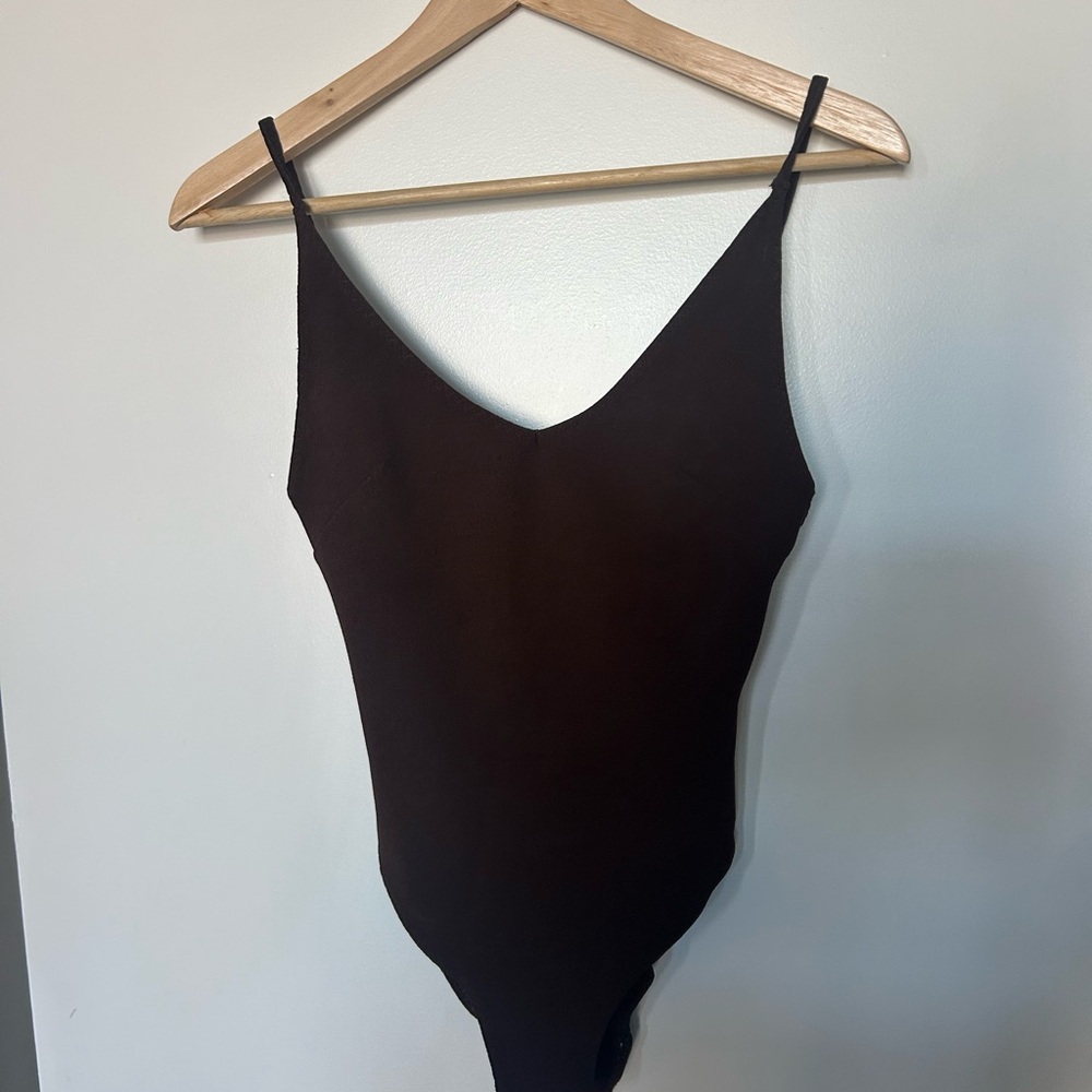 Brown bodysuit H&M open back size 4 34